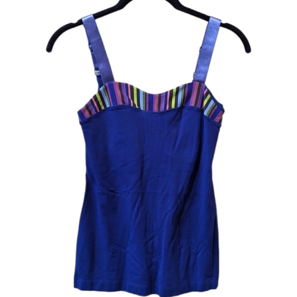 lululemon athletica Royal Blue Tank with Multicolor Stripe Trim